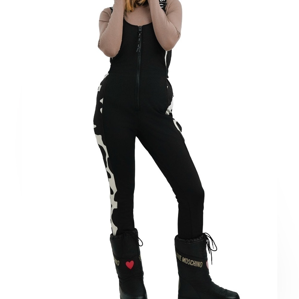 Topshop sno Skinny Ski Sallopette pull on In black Cow Print
